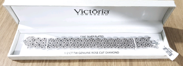 Stunning 1/2 CT Diamond Rose Cut Scroll Bracelet
