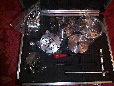 4 Jaw 70mm Geared Scroll Wood Lathe Chuck Complete Boxed Set