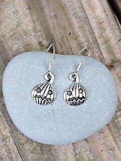 Sterling Silver Pumpkin Earrings