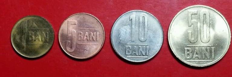 LOT OF ROMANIAN COINS - SET OF 4 - BANI - LEI 