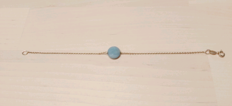 Silver bracelet with faceted amazonite