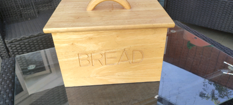 Wooden bread bin.