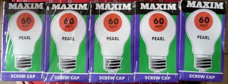 NEW MAXIM 60W e27 SCREW FIT ROUGH SERVICE LIGHT BULBS - PACK OF 10
