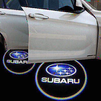 2 x SUBARU LED 3D GHOST LASER DOOR LOGOS TOP QUALITY