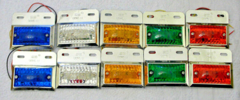 2 x LED MARKER LIGHTS 12 24v RED BLUE GREEN WHITE AMBER SIDE LIGHT DRL CUSTOM.**