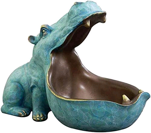 image for Brand new in box. Big Mouth Hippo Key Bowl, Resin Hippo Figurine