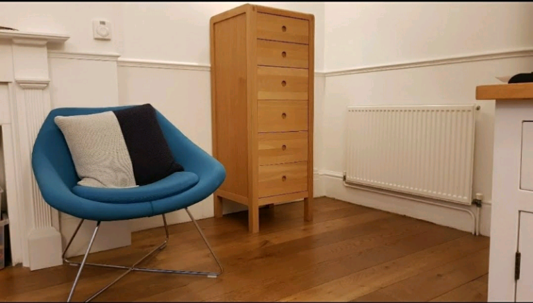 Habitat Radius Solid Oak 6 Drawers Chest Of Drawers Tallboy 