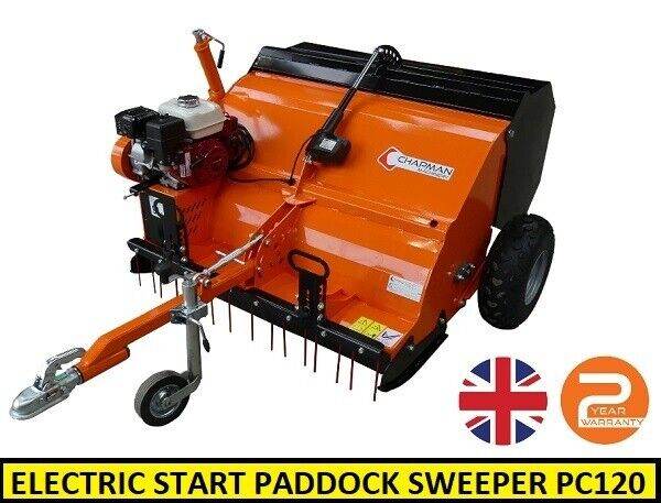 Paddock Sweeper. Electric Start Paddock Sweeper. Chapman PC120 Paddock Cleaner
