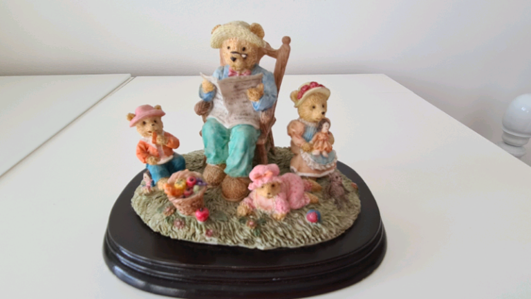 image for Vintage Teddy grandfather with children ornament