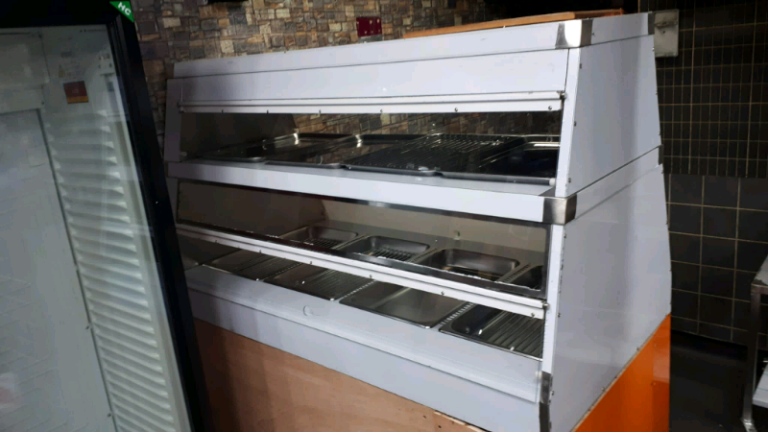 BRAND NEW 2 tier heated display warmer both sided doors (5f)