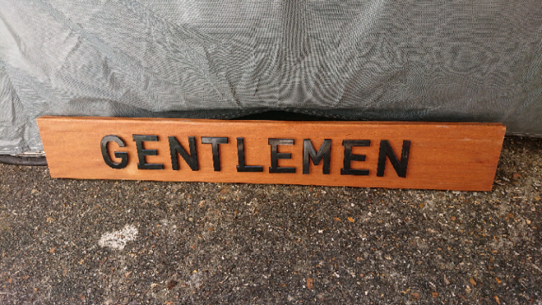 Large Hand made Gentleman sign 