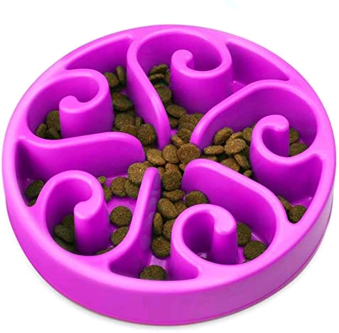 Zellar Dog Cat Bowl Slow Feeder Bowls- Slow Feed+Interactive+Bloat Sto