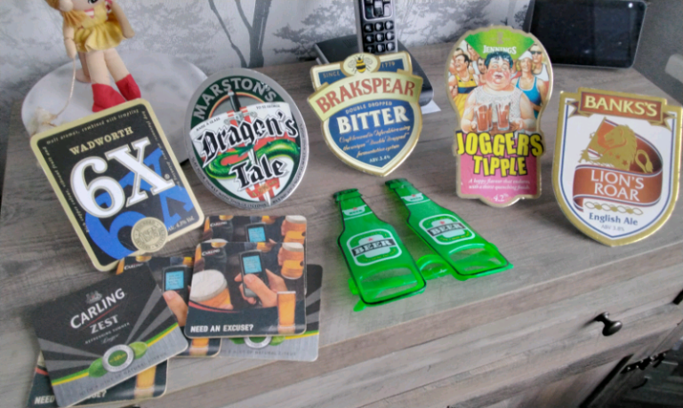 Home bar beer pump clips