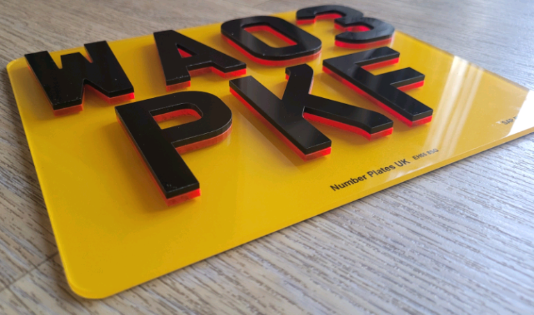 6mm Black and Coloured 4D Motorbike 9x7 or 8x6 Plate