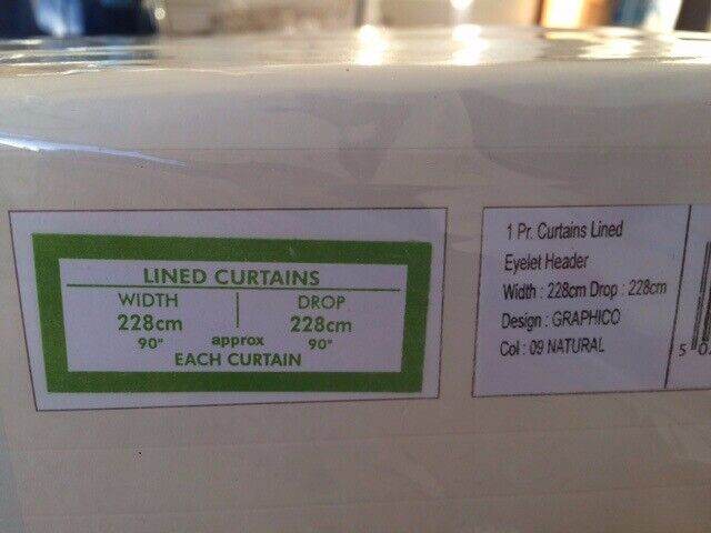 Montgomery Graphico stylish design ready made curtains fully lined with eyelet headers