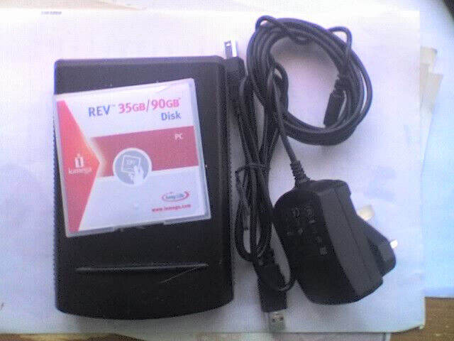Iomega REV External USB2 Hard Disk Drive & Disk 35GB Desktop PC Mac Laptop