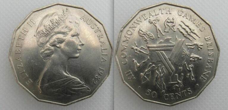 C C COINS-Collectable 1982 Australian 50 Cents Coin - Commonwealth Games - Brisbane