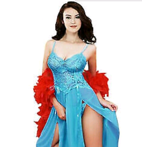 Brand New Turquoise  Babydoll/ Chemese with matching Thong Size 10/12