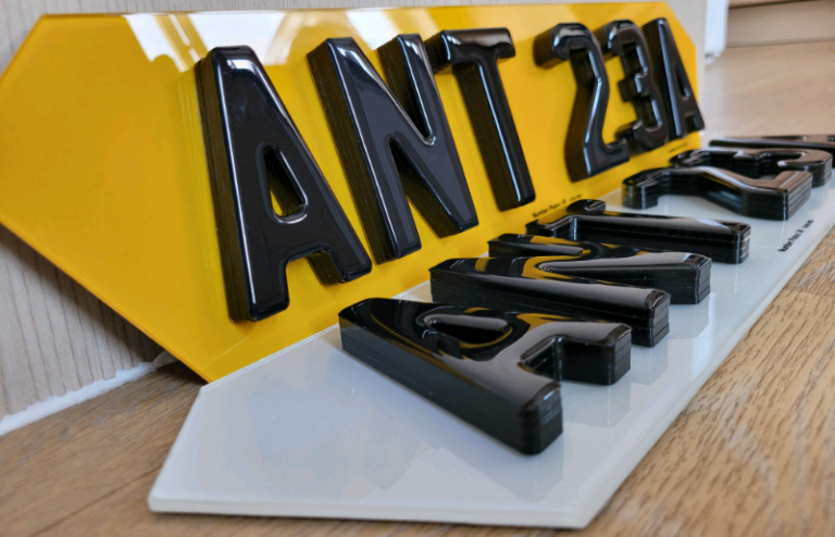 Lambo Style Hex shaped 3D gel/4D Car Number Plates