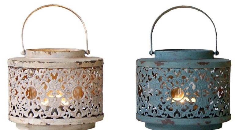 BRAND NEW - ONE Small Cream Shabby Chic lantern