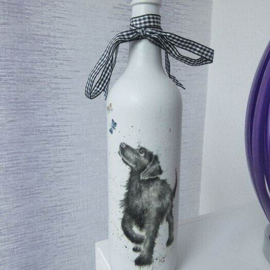 Decorative Bottle Ornament With Dog BRAND NEW