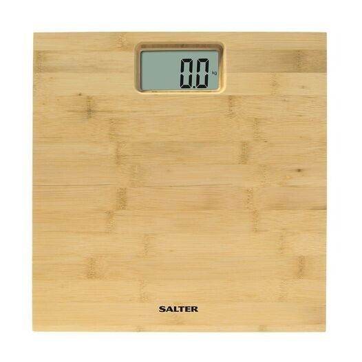 BRAND NEW Salter Bamboo Electronic Digital Bathroom Scales Natural Wat