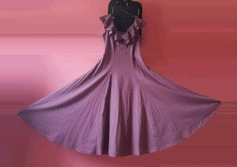 LAURA ASHLEY ARCHIVE DITSY DAISY PURPLE MAXI DRESS 