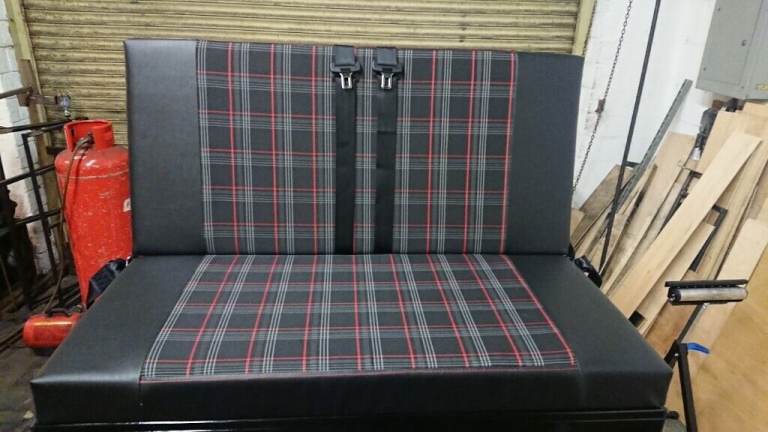 New Rock and Roll bed, Fits most vans, Red gti tartan, Delivery from £79