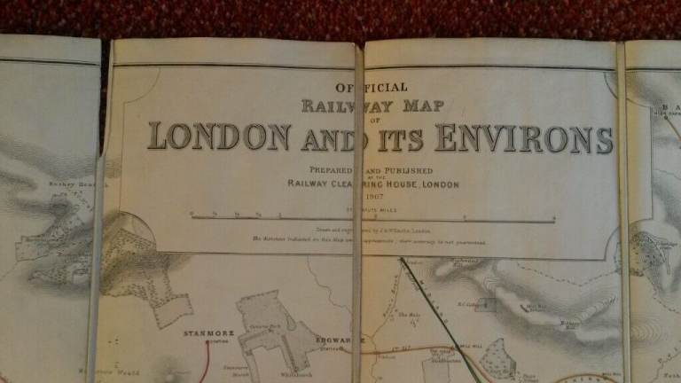 Antique Railway Map * London and its Environs * a piece of railway history 