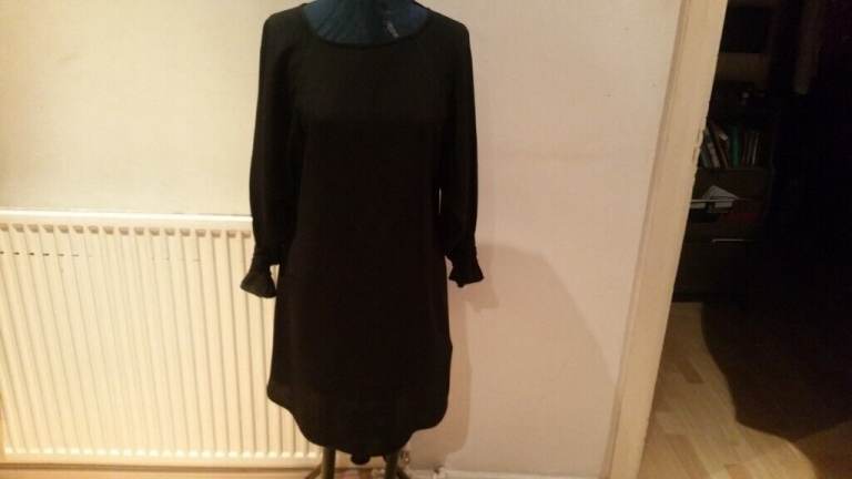 Vintage 00's MAJE LADIES Latern Sleeve Black Mini Dress . N. Mint Cond. Size : 1 ( XS )