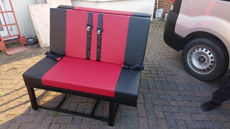 3/4 Red and Black rock and roll bed, fits all vans, T4, T5, Vivaro, Transit, Delivery from £79