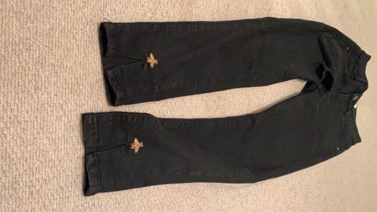 Blue rags designer jeans size 8 with bee detail