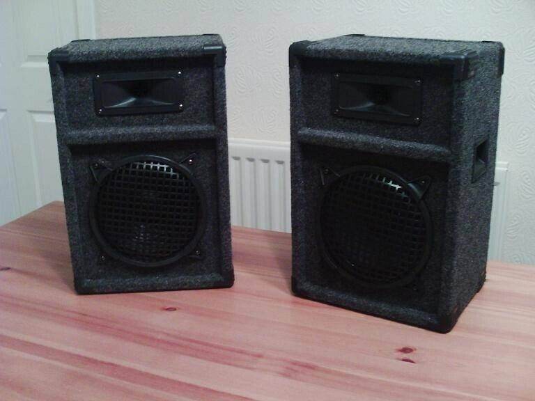 Skytronic Disco Mini PA Speakers 8 INCH with Tweeters Carpeted Suit Project? PAIR OF