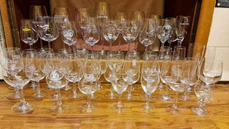Unique Collection of over 50 World Vineyard Branded Wine Glasses