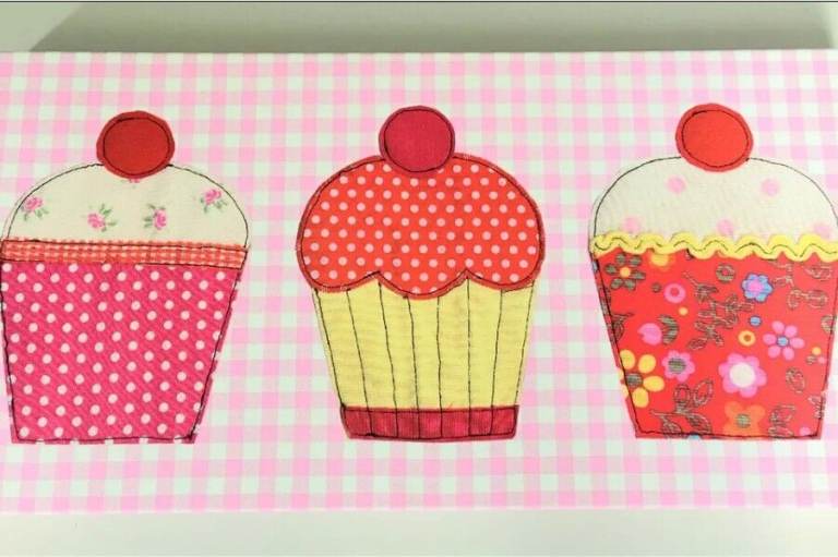 Girls Next multicoloured print canvas cupcake picture 60cmX30cm