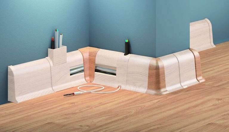 skirting 2500mm x 60mm x 20mm Pvc skirting board very easy to mount, no joiner needed. 