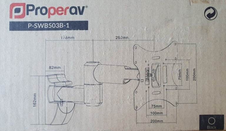 Tv bracket - mount for screen up to 43 inch with swivel 