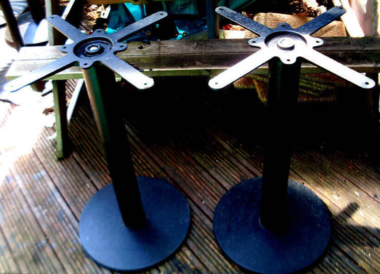 FOURTEEN STURDY CAST IRON PUB TABLE BASES: - MICROPUB, BISTRO, MAN OR WOMAN CAVE