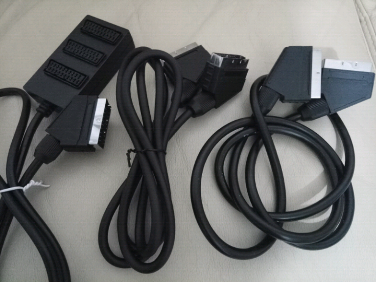 3 Way Scart Extension and Scart to Scart leads