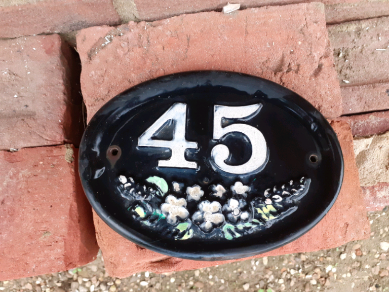 Number 45 House Number Sign Address