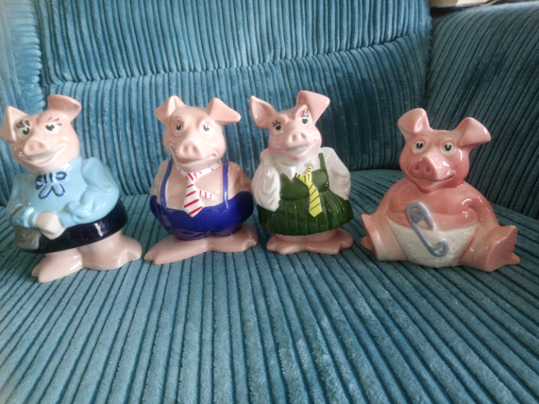 4x wade  natwest pigs with stoppers  