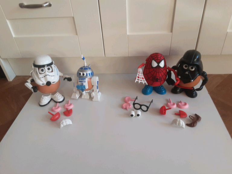 Child's Mr potato heads. three star wars and spiderman. 