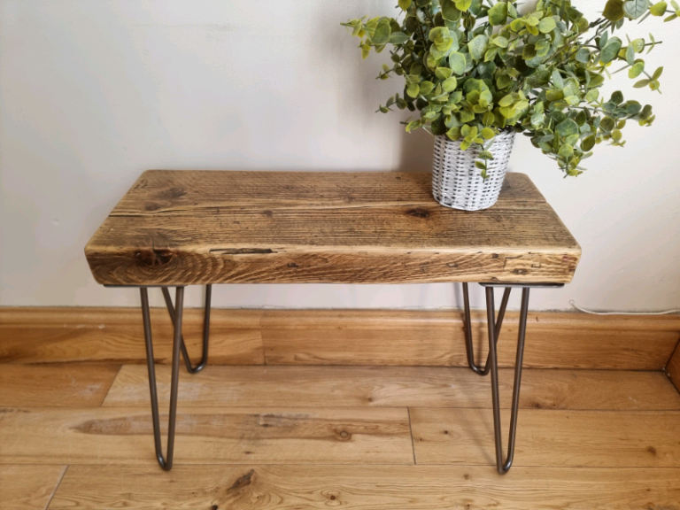 Chunky Rustic Side Tables, with Steel Hairpin Legs (Chunky Wood)