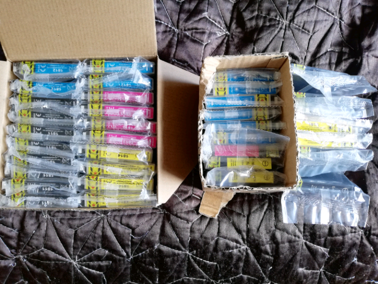 Ink cartridges for Epson printers.