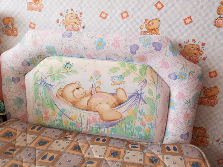 Teddy bear single bed headboard