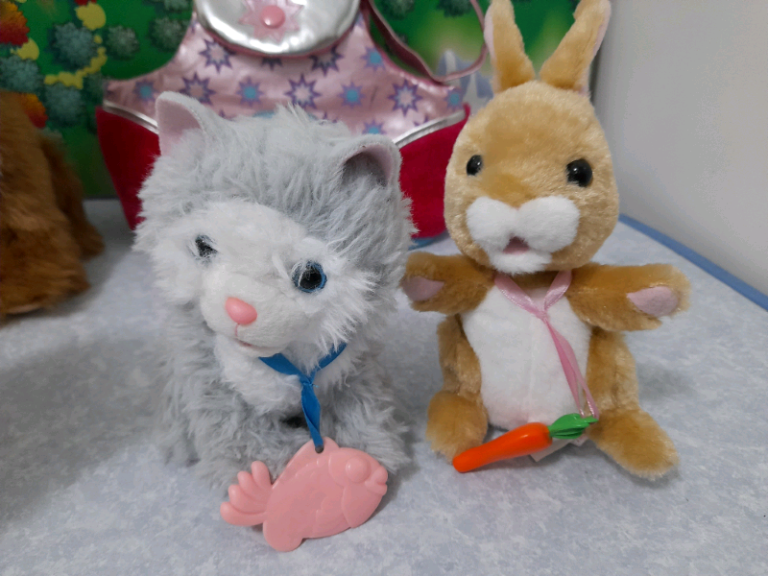 Animagic Bunny Rabbit With Carrot Sounds & Kitten Soft Toy 