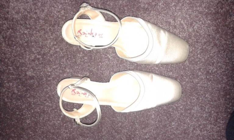 Rainbow Club Ivory Satin Wedding Shoes Size 4 