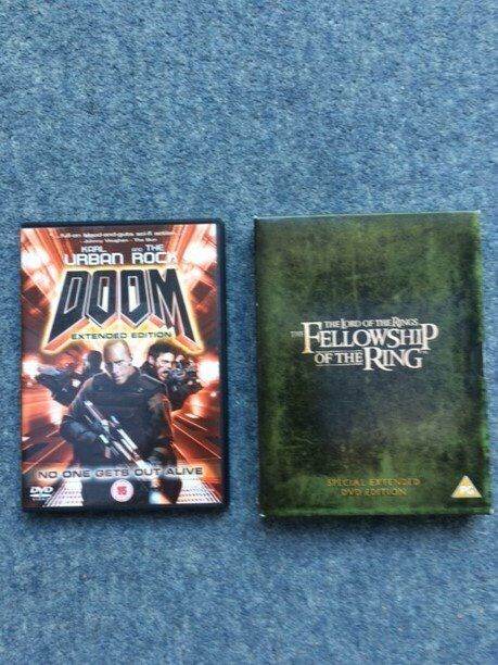 2 DVD’s The Fellowship of the Ring – Special extended DVD Edition and DOOM – Extended Edition