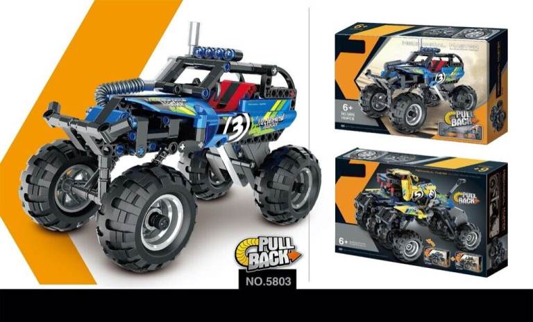 New Lego-Compatible Custom Technic Off-Road Vehicle With Pull Back Motor Building Blocks Set Toy 
