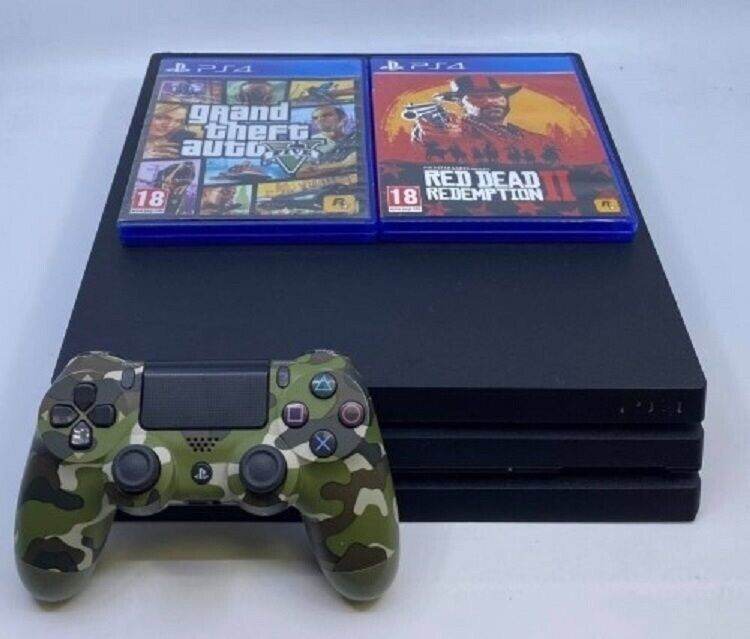 PlayStation 4 Pro 1TB Console With Red Dead 2 and GTA V